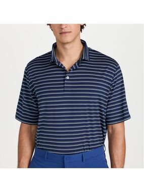 RLX Ralph Lauren Men"s Striped Lightweight Airflow Polo Oversized XL